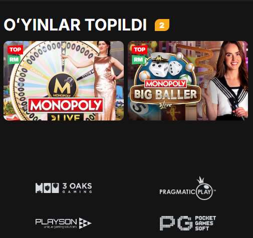 Casino veb-saytida monopoliya